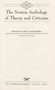 Front cover of The Norton anthology of theory and criticism by Vincent B. Leitch