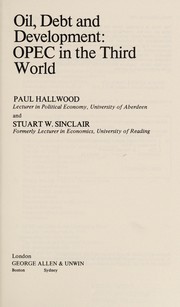 Front cover of Oil, debt, and development by Paul Hallwood