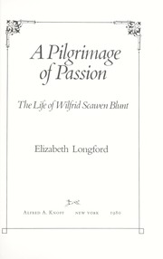 Cover of A pilgrimage of passion by Elizabeth Harman Pakenham Countess of Longford