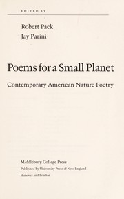 Cover of Poems for a small planet by Robert Pack