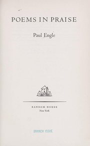 Cover of Poems in praise by Paul Engle