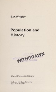 Front cover of Population and history by Edward Anthony Wrigley