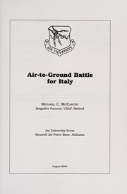 Front cover of Air-to-ground battle for Italy by Michael C. McCarthy