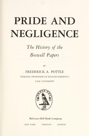 Cover of Pride and negligence by Frederick Albert Pottle