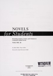 Cover of Novels for students by Ira Mark Milne