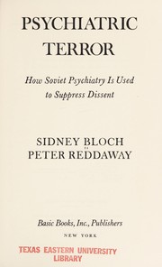 Cover of Psychiatric terror by Sidney Bloch