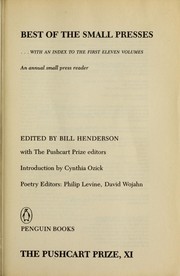 Cover of The Pushcart prize XI by Bill Henderson