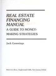 Front cover of Real estate financing manual by Jack Cummings