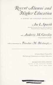 Front cover of Recent alumni and higher education by Joe L. Spaeth