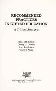 Front cover of Recommended practices in gifted education by Bruce M. Shore