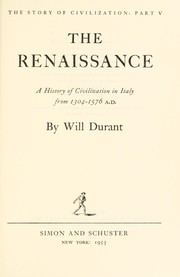 Front cover of The Story of Civilization V by Will Durant