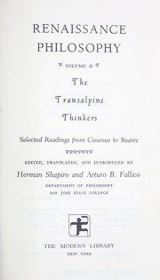 Cover of Renaissance philosophy by Arturo B. Fallico