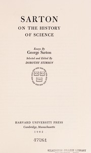 Front cover of Sarton on the history of science by George Sarton