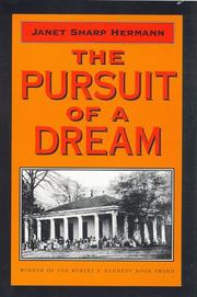 Front cover of The pursuit of a dream by Janet Sharp Hermann