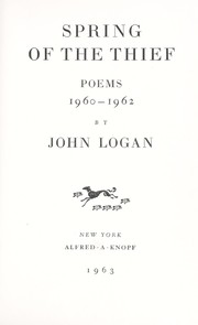 Front cover of Spring of the thief by John Logan