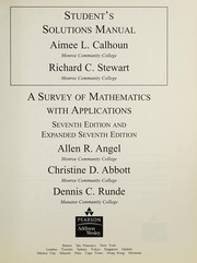 Front cover of Student Solutions Manual to accompany A Survey of Mathematics with Applications by Angel
