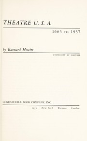 Front cover of Theatre U.S.A., 1665 to 1957 by Barnard Hewitt