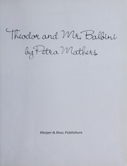 Cover of Theodor and Mr. Balbini by Petra Mathers