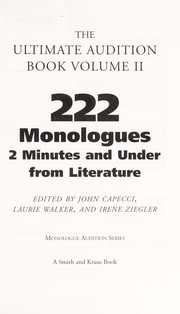 Cover of The ultimate audition book by John Capecci