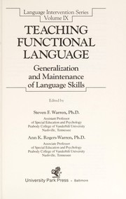 Cover of Teaching functional language by Steven F. Warren