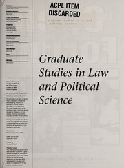 Front cover of Graduate Studies in Law and Political Science by Edward O'Ferrall