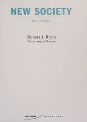 Front cover of New Society by Robert J. Brym