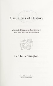 Front cover of Casualties of history by Lee Pennington