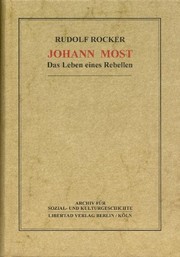 Cover of Johann Most by Rudolf Rocker
