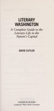 Cover of Literary Washington by David Cutler
