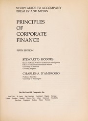 Front cover of Study guide to accompany Brealey and Myers Principles of corporate finance by Stewart D. Hodges