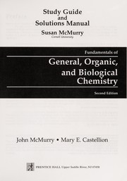 Front cover of Study guide and solutions manual for Fundamentals of general, organic, and biological chemistry by Susan McMurry