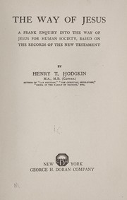 Front cover of The way of Jesus by Henry Theodore Hodgkin