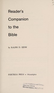 Front cover of Reader's companion to the Bible by Ralph Daniel Heim