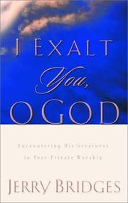Front cover of I exalt you, O God by Jerry Bridges
