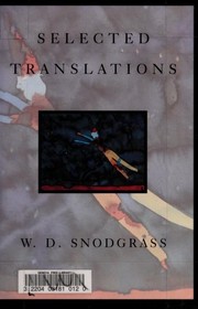 Cover of Selected translations by William Davis Snodgrass