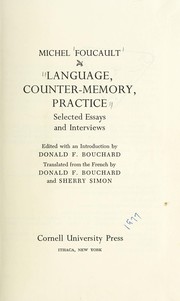 Cover of Language, counter-memory, practice by Michel Foucault