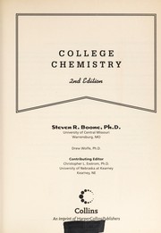 Front cover of College chemistry by Stephen R. Boone