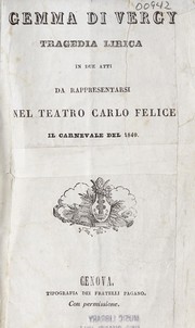 Front cover of Gemma di Vergy by Giovanni Emanuele Bidera
