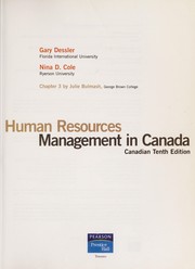 Front cover of Human resources management in Canada by Gary Dessler
