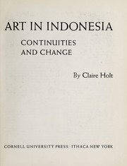 Front cover of Art in Indonesia by Claire Holt