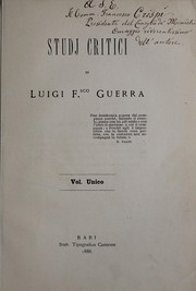 Front cover of Studj critici by Luigi Francesco Guerra