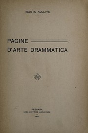 Cover of Pagine d'arte drammatica by Isauto Acclive