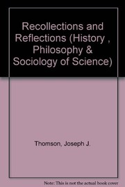 Cover of Recollections and reflections by Sir J. J. Thomson