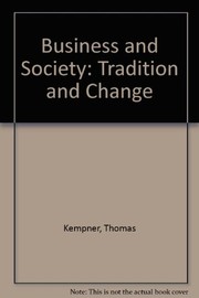 Cover of Business and society by Thomas Kempner