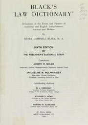 Cover of Black's law dictionary by Henry Campbell Black