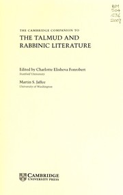 Front cover of The Cambridge companion to the Talmud and rabbinic literature by Martin S. Jaffee