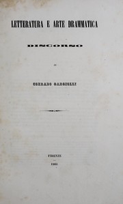 Front cover of Letteratura e arte drammatica by Corrado Gargiolli