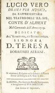 Cover of Lucio Vero by Apostolo Zeno