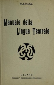 Front cover of Manuale della lingua teatrale by Papiol