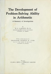 Cover of The development of problem-solving ability in arithmetic by M. E. LaZerte